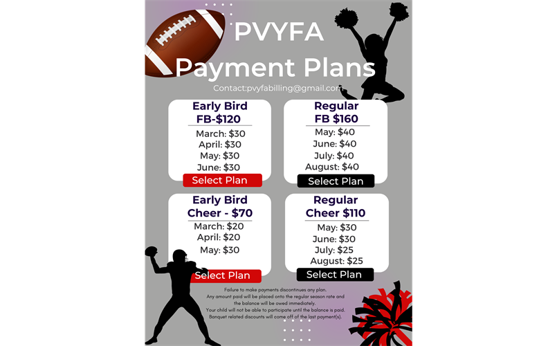 PVYFA Payment Plans