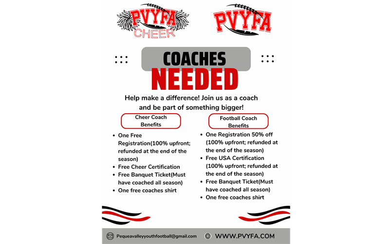 Coaches Needed!!